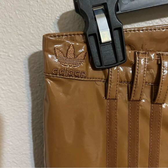 Adidas x Ivy Park brown embroidered latex pants women’s size small - Picture 6 of 10